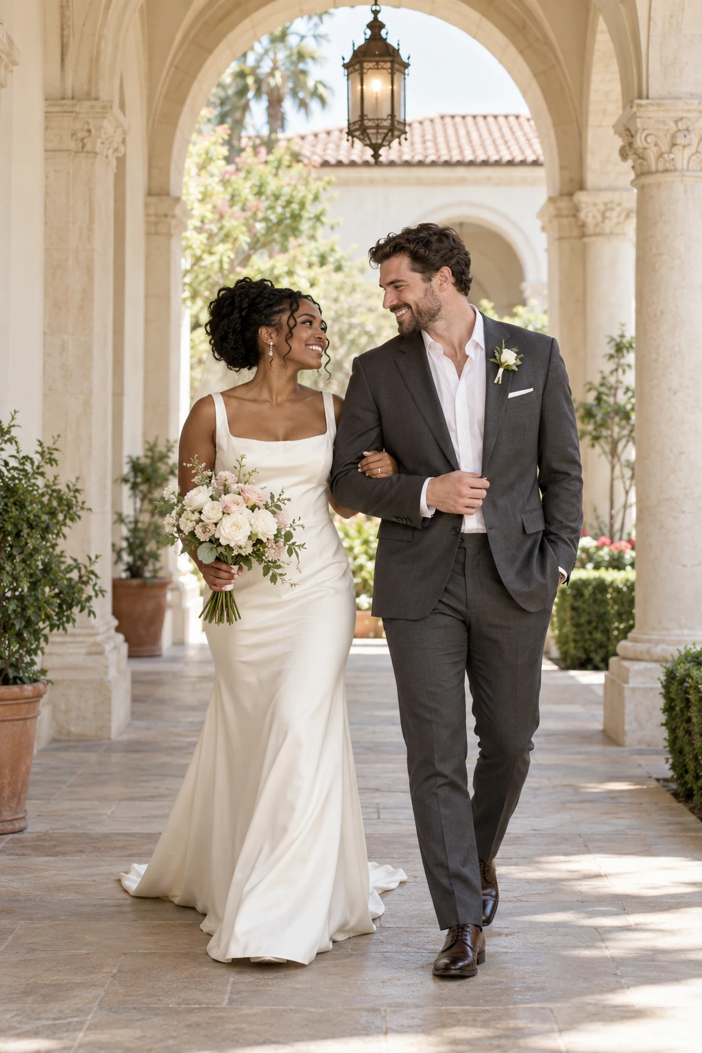Ceremony-only wedding videographer Los Angeles: intimate ceremony in a Pasadena courtyard