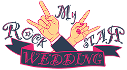 Original My Rockstar Wedding pink rock badge